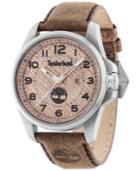 Timberland Men's Leyden Brown Leather Strap Watch 46x57mm Tbl14768js07