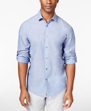 Alfani Black Men's Chambray Long-sleeve Shirt, Only At Macy's