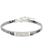 Kenneth Cole New York Silver-tone Mother-of-pearl Stone Snakeskin-look Faux Leather Choker Necklace