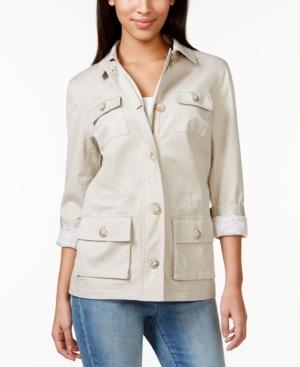 Charter Club Long-sleeve Military Jacket, Only At Macy's