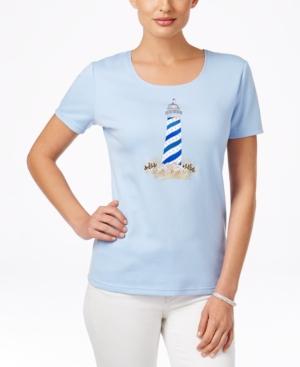 Karen Scott Short-sleeve Graphic Top, Only At Macy's