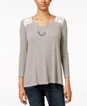 American Rag High-low Lace-back Top, Only At Macy's