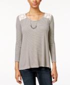 American Rag High-low Lace-back Top, Only At Macy's