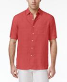 Tasso Elba Men's Silk And Linen Blend Crosshatch Short-sleeve Shirt With Pocket, Only At Macy's