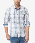 Buffalo David Bitton Men's Sakunapa Plaid Graphic-print Logo Shirt