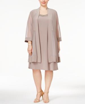 R & M Richards Plus Size Shift Dress And Jacket