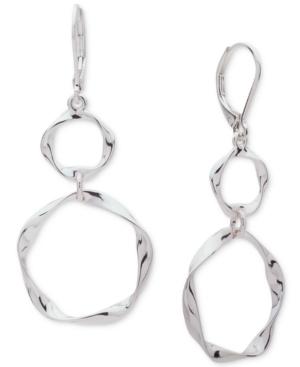 Nine West Silver-tone Double Twist Drop Earrings