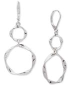 Nine West Silver-tone Double Twist Drop Earrings