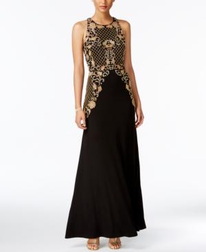 Adrianna Papell Beaded Ruched Gown
