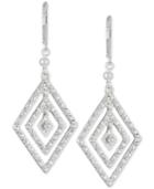 Anne Klein Silver-tone Pave Kite Drop Earrings