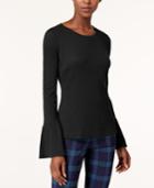 Maison Jules Bell-sleeve Thermal-knit Top, Created For Macy's