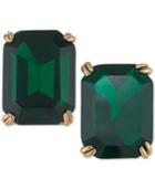 Trina Turk Gold-tone Green Stone Stud Earrings