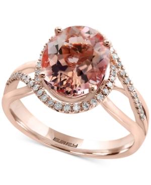 Blush By Effy Morganite (3-1/3 Ct. T.w.) And Diamond (1/5 Ct. T.w.) Ring In 14k Rose Gold