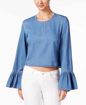 Buffalo David Bitton Thandi Bell-sleeve Cropped Top