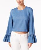 Buffalo David Bitton Thandi Bell-sleeve Cropped Top