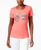 Karen Scott Petite Bicycle Graphic T-shirt, Only At Macy's
