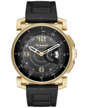 Diesel Men's Hybrid Black Leather Strap Smart Watch 47x58mm Dzt1004