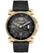 Diesel Men's Hybrid Black Leather Strap Smart Watch 47x58mm Dzt1004