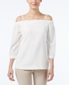 Calvin Klein Off-the-shoulder Three-quarter-sleeve Top