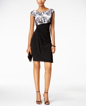Connected Petite Asymmetrical Cocktail Dress