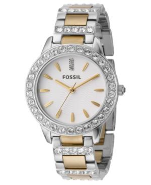 Fossil Watch, Women's Jesse Two Tone Stainless Steel Bracelet 34mm Es2409