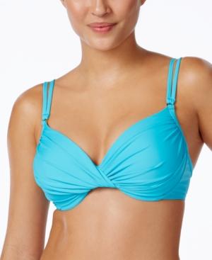 Bleu By Rod Beattie Ruched D-cup Underwire Bikini Top Women's Swimsuit