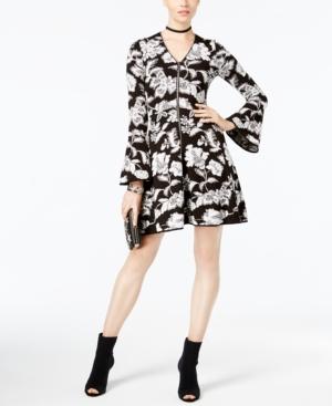 Inc International Concepts Printed Zip-up Fit & Flare Dress, Created For Macy's