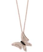 Effy Diamond Butterfly Pendant Necklace (1/2 Ct. T.w.) In 14k Rose Gold