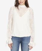 William Rast Rayne Lace Mock-neck Top