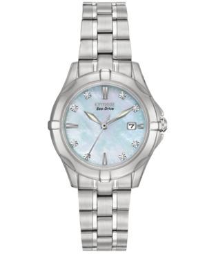 Citizen Women's Eco-drive Diamond Accent Stainless Steel Bracelet Watch 29mm Ew1930-50d