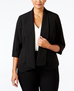 Kasper Plus Size Open-front Soft Jacket