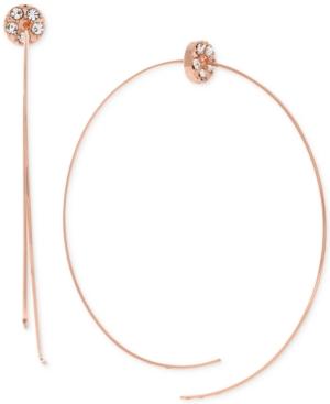 Bcbgeneration Rose Gold-tone Crystal Accented Wire Threader Earrings