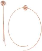 Bcbgeneration Rose Gold-tone Crystal Accented Wire Threader Earrings