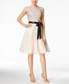 Sl Fashions Lace Tulle Fit & Flare Dress