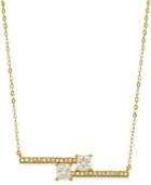 Eliot Danori Gold-tone Crystal Bypass Bar Pendant Necklace