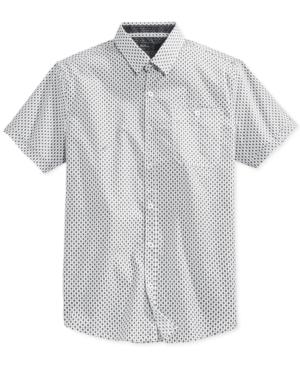 Level 10 Men's Dots Woven Short Sleeve Button-front Shirt