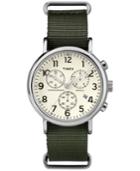 Timex Men's Chronograph Green Nylon Strap Watch 40mm Tw2p71400um