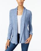 Karen Scott Mixed-knit Cardigan, Created For Macy's