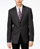 Calvin Klein Men's Slim-fit Grey Herringbone Sport Coat