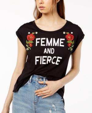 Carbon Copy Femme And Fierce Embroidered T-shirt