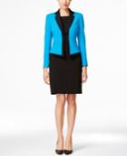 Tahari Asl Crepe Framed Crepe Skirt Suit