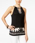 Inc International Concepts Elephant-print Halter Top, Only At Macy's