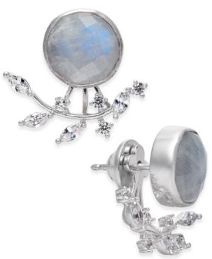 Paul & Pitu Naturally Silver-tone Moonstone Stud Earrings