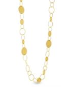 Catherine Malandrino Women's Open And Closed Circle Yellow Gold-tone Link Necklace