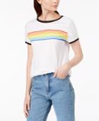 Rebellious One Juniors' Cotton Graphic Ringer T-shirt