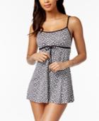 Swim Solutions Diamond Optics Printed Tummy-control Swimdress Women's Swimsuit