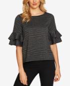Cece Tiered-sleeve Striped Top