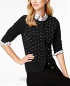 Charter Club Pearl-embellished Cashmere Cardigan, Created For Macy's