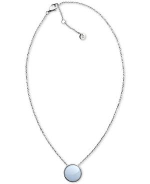Skagen Sea Glass Stainless Steel Light Blue Stone Pendant Necklace Skj0790