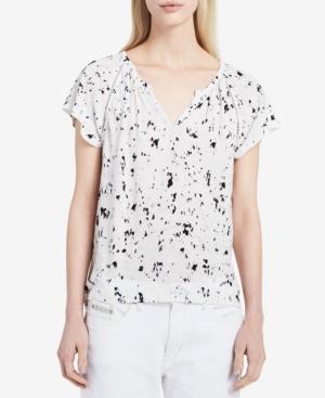 Calvin Klein Jeans Printed Flutter-sleeve Top